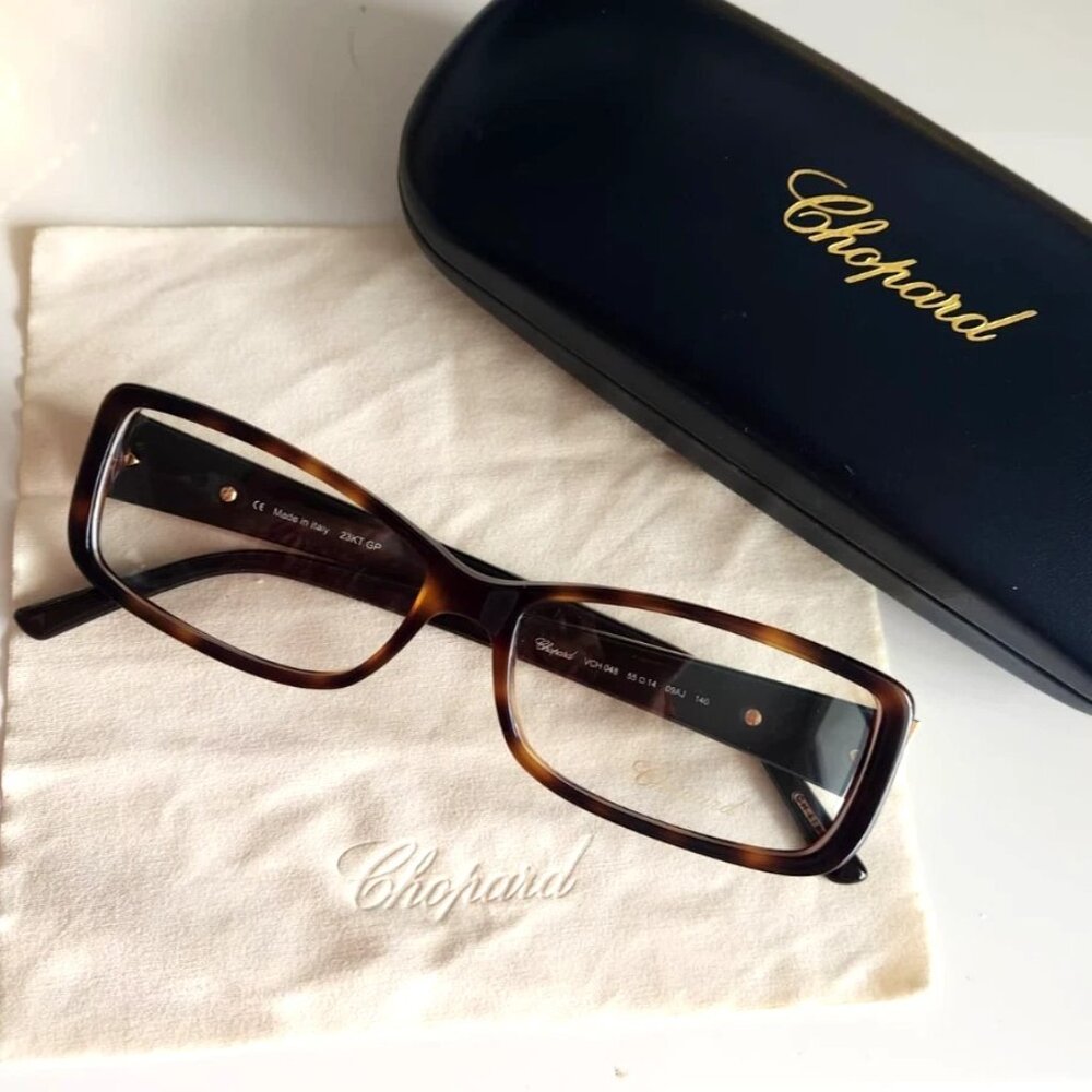 ✨NEW Designer CHOPARD Monture Eyeglasses 23K Gold VCH 048 Sz 55[ ]14 Limited Edt
